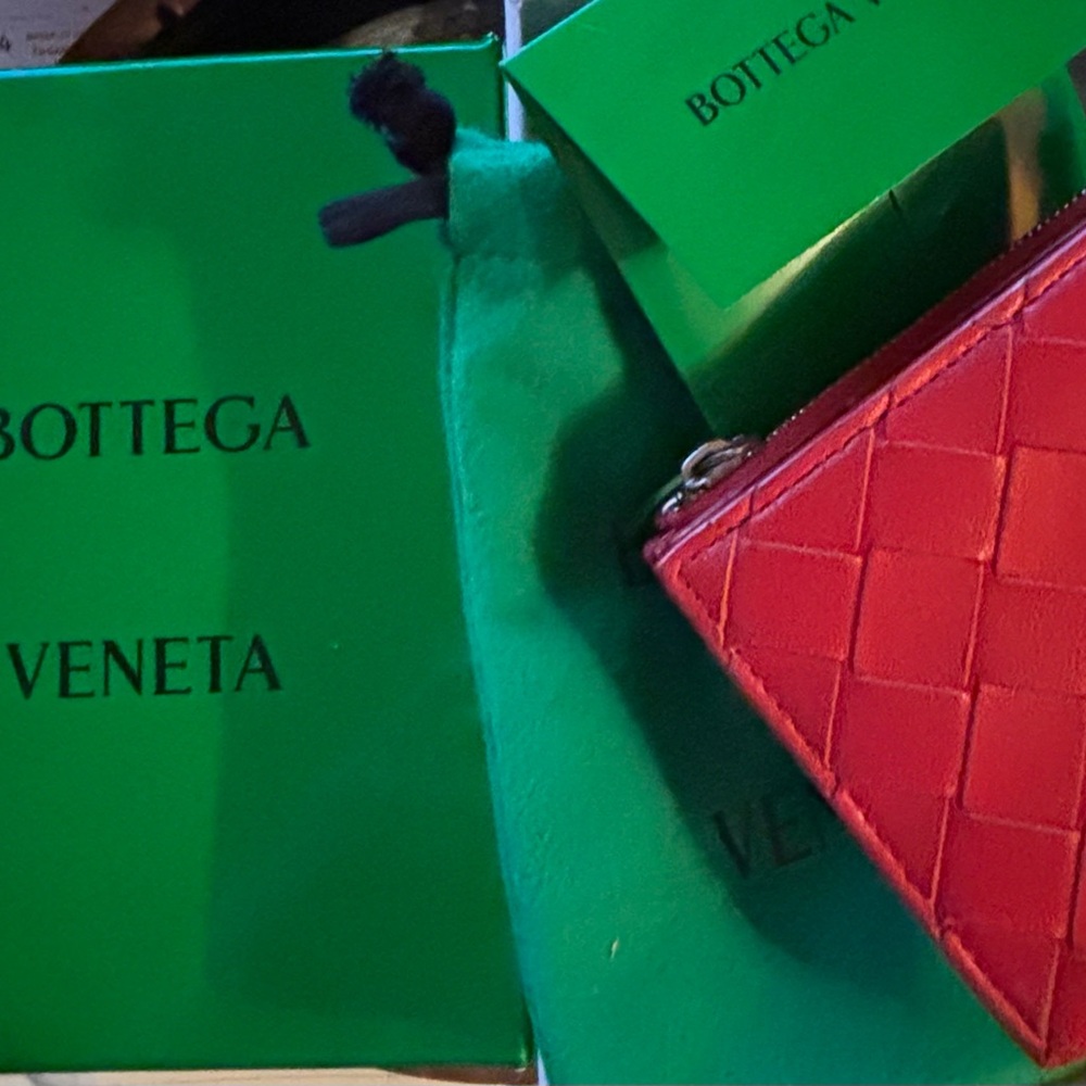 Bottega Veneta Red Intrecciato Leather Wallet